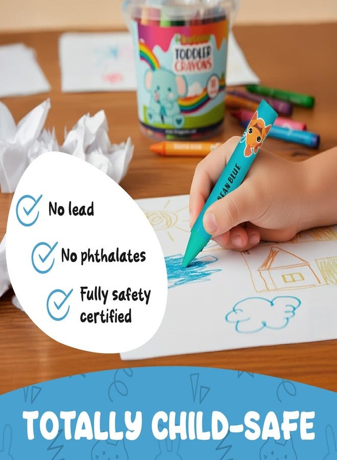 TinyGeeks Jumbo Crayons For Toddlers 3-8 - 18pc Toddler Baby Crayons For Kids Ages 4-8 & 3-4 - With Printed Coloring Sheets - Washable, Non Toxic and Easy To Hold - Perfect for Classroom - Image 4